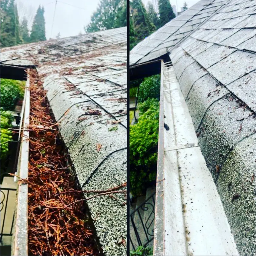 Gutter Cleaning Vancouver Island before and after
